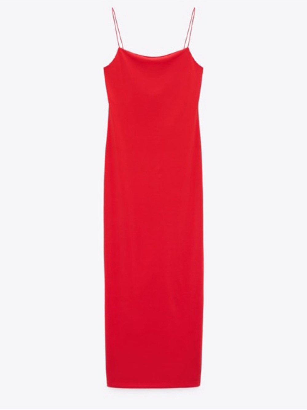 Zara Red Spaghetti-Strap Maxi Dress